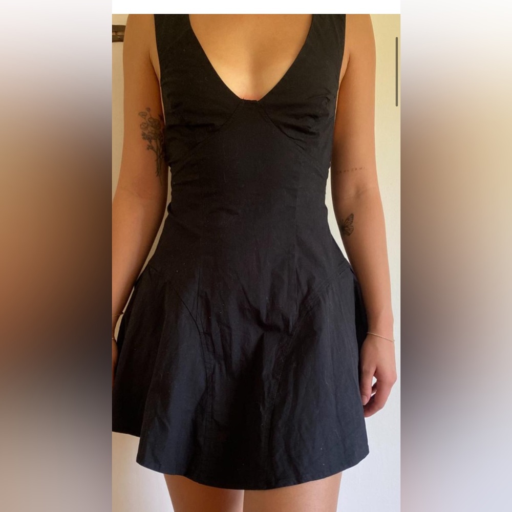 Free people black mini dress nwot size large